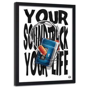 Plakat w ramie czarnej FEEBY Muzyka twoim życiem, 40x60 cm - Feeby