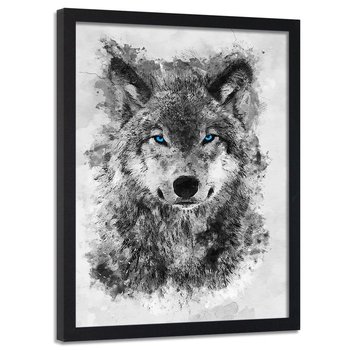 Plakat w ramie czarnej FEEBY Namalowany wilk, 50x70 cm - Feeby