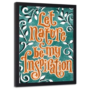 Plakat w ramie czarnej FEEBY Natura inspiruje, 50x70 cm - Feeby