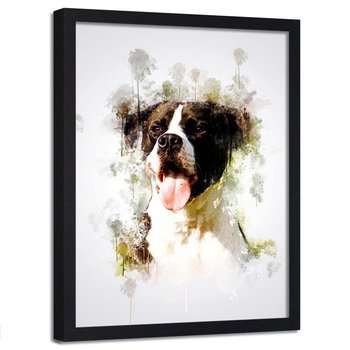 Plakat w ramie czarnej FEEBY Portret psa, 50x70 cm - Feeby