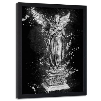 Plakat w ramie czarnej FEEBY Posąg anioła, 40x60 cm - Feeby