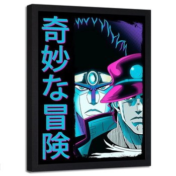 Plakat w ramie czarnej FEEBY Postacie z anime, 50x70 cm - Feeby
