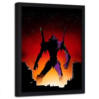 Plakat w ramie czarnej FEEBY Robot gigant, 70x100 cm - Feeby