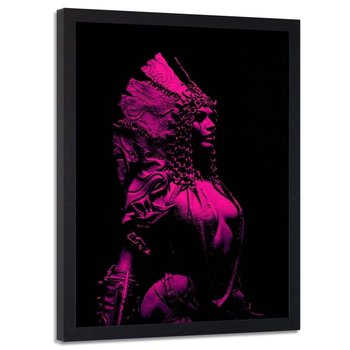Plakat w ramie czarnej FEEBY Różowa bogini, 40x60 cm - Feeby