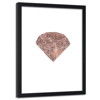 Plakat w ramie czarnej FEEBY Różowy diament, 40x60 cm - Feeby