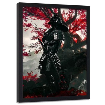 Plakat w ramie czarnej FEEBY Samuraj, 50x70 cm - Feeby