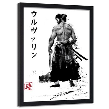 Plakat w ramie czarnej FEEBY Samuraj z pazurami, 40x60 cm - Feeby