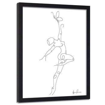 Plakat w ramie czarnej FEEBY Tancerka minimalizm, 40x60 cm - Feeby