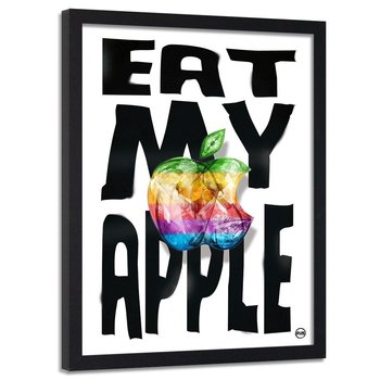 Plakat w ramie czarnej FEEBY Tęczowe jabłko, 70x100 cm - Feeby