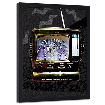 Plakat w ramie czarnej FEEBY Telewizja abstrakcja, 50x70 cm - Feeby