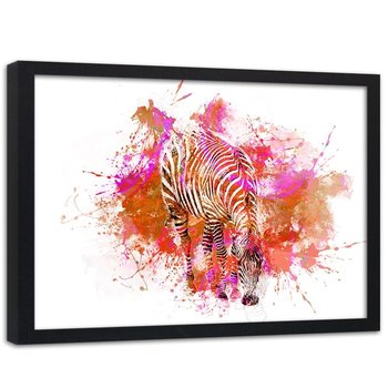 Plakat w ramie czarnej FEEBY Zebra, abstrakcja, 60x40 cm - Feeby