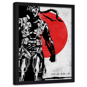 Plakat w ramie czarnej FEEBY Żołnierz z anime, 40x60 cm - Feeby