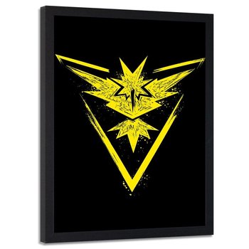 Plakat w ramie czarnej FEEBY Żółty feniks, 40x60 cm - Feeby
