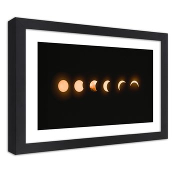Plakat w ramie czarnej, Różne fazy księżyca 45x30 - Feeby