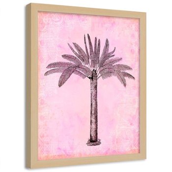 Plakat w ramie naturalnej, Abstrakcyjna palma - 40x60 - Feeby