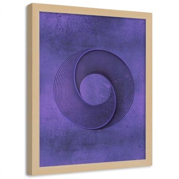 Plakat w ramie naturalnej, Abstrakcyjny okrąg - 50x70 - Feeby
