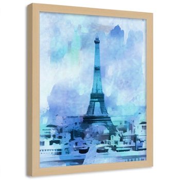 Plakat w ramie naturalnej, Architektura Paryża - 40x60 - Feeby