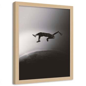 Plakat w ramie naturalnej FEEBY Abstrakcyjny astronauta, 40x60 cm - Feeby