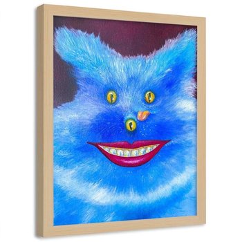 Plakat w ramie naturalnej FEEBY Abstrakcyjny kot, 40x60 cm - Feeby