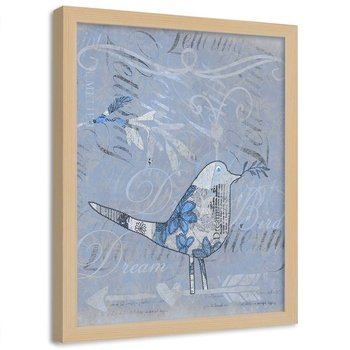 Plakat w ramie naturalnej FEEBY Abstrakcyjny ptak, 40x60 cm - Feeby
