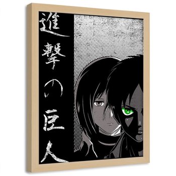 Plakat w ramie naturalnej FEEBY Bohaterowie anime, 50x70 cm - Feeby