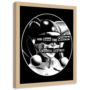 Plakat w ramie naturalnej FEEBY Boże strzeż Harley Quinn, 70x100 cm - Feeby
