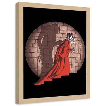 Plakat w ramie naturalnej FEEBY Cień wampira, 70x100 cm - Feeby