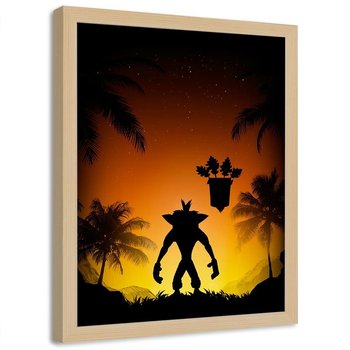 Plakat w ramie naturalnej FEEBY Crash Bandicoot, 50x70 cm - Feeby