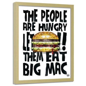 Plakat w ramie naturalnej FEEBY Hamburger, 40x60 cm - Feeby