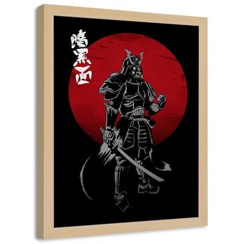 Plakat w ramie naturalnej FEEBY Lord samuraj, 70x100 cm - Feeby
