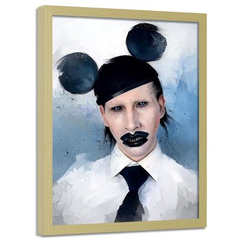Plakat w ramie naturalnej FEEBY Marilyn Manson mouse, 50x70 cm - Feeby