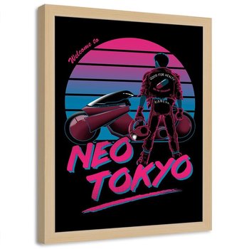 Plakat w ramie naturalnej FEEBY Neo Tokyo, 70x100 cm - Feeby