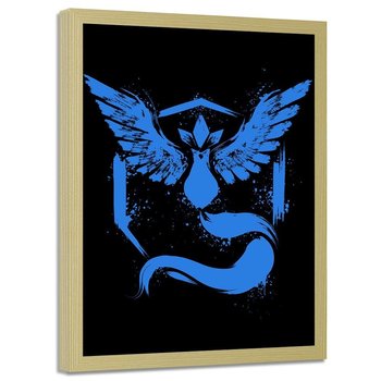 Plakat w ramie naturalnej FEEBY Niebieski feniks, 50x70 cm - Feeby