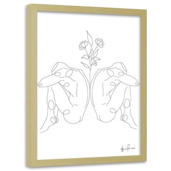 Plakat w ramie naturalnej FEEBY Odbicie lustrzane minimalizm, 50x70 cm - Feeby