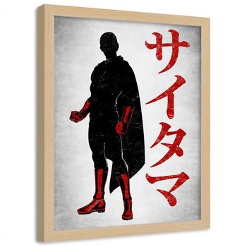 Plakat w ramie naturalnej FEEBY One Punch Man, 50x70 cm - Feeby