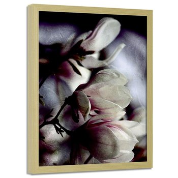 Plakat w ramie naturalnej FEEBY Pączki magnolii, 70x100 cm - Feeby