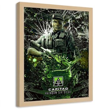 Plakat w ramie naturalnej FEEBY Postać żołnierza, 70x100 cm - Feeby