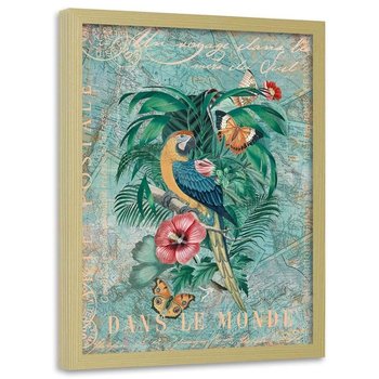 Plakat w ramie naturalnej FEEBY Rajskie klimaty, 50x70 cm - Feeby