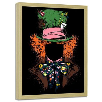 Plakat w ramie naturalnej FEEBY Rudowłosy kapelusznik, 70x100 cm - Feeby