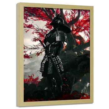 Plakat w ramie naturalnej FEEBY Samuraj, 40x60 cm - Feeby