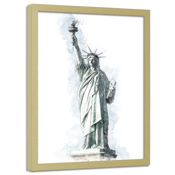 Plakat w ramie naturalnej FEEBY Statua wolności, 70x100 cm - Feeby