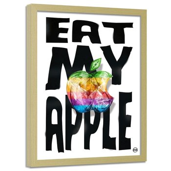 Plakat w ramie naturalnej FEEBY Tęczowe jabłko, 40x60 cm - Feeby