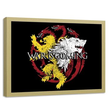 Plakat w ramie naturalnej FEEBY War is coming, 70x50 cm - Feeby