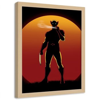 Plakat w ramie naturalnej FEEBY Wolverine, 50x70 cm - Feeby