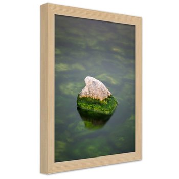 Plakat w ramie naturalnej, Kamień w wodzie 30x45 - Feeby