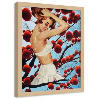 Plakat w ramie naturalnej, Kobieta abstrakcja - 70x100 - Feeby