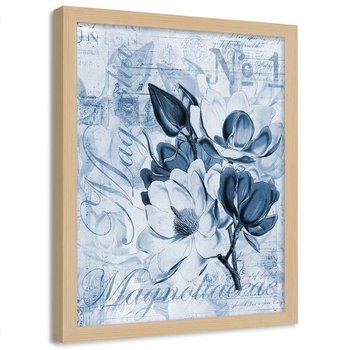 Plakat w ramie naturalnej, Kwiat magnolii - 40x60 - Feeby