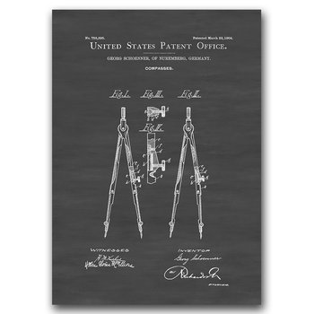 Plakat w stylu retro Compass Schoenner Patent A1 - Vintageposteria