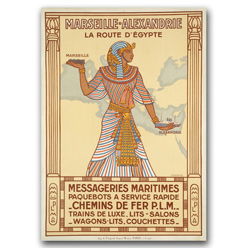 Plakat w stylu retro Egipt Marsylia Alexandrie A1 - Vintageposteria