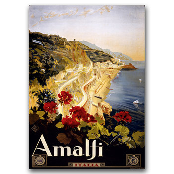 Plakat w stylu vintage na płótnie Amalfi Włochy A1 - Vintageposteria